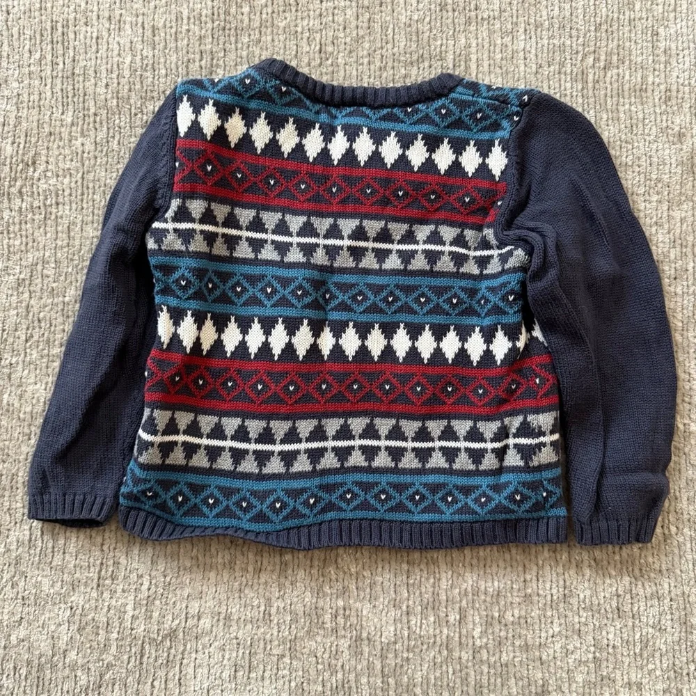 Tucker + Tate‎ Fair Isle Knit Sweater Baby 24M Navy Red Blue Geometric